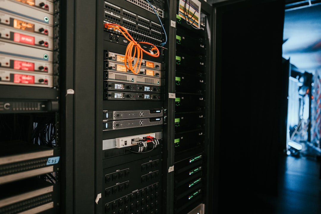 Server rack with network cabling