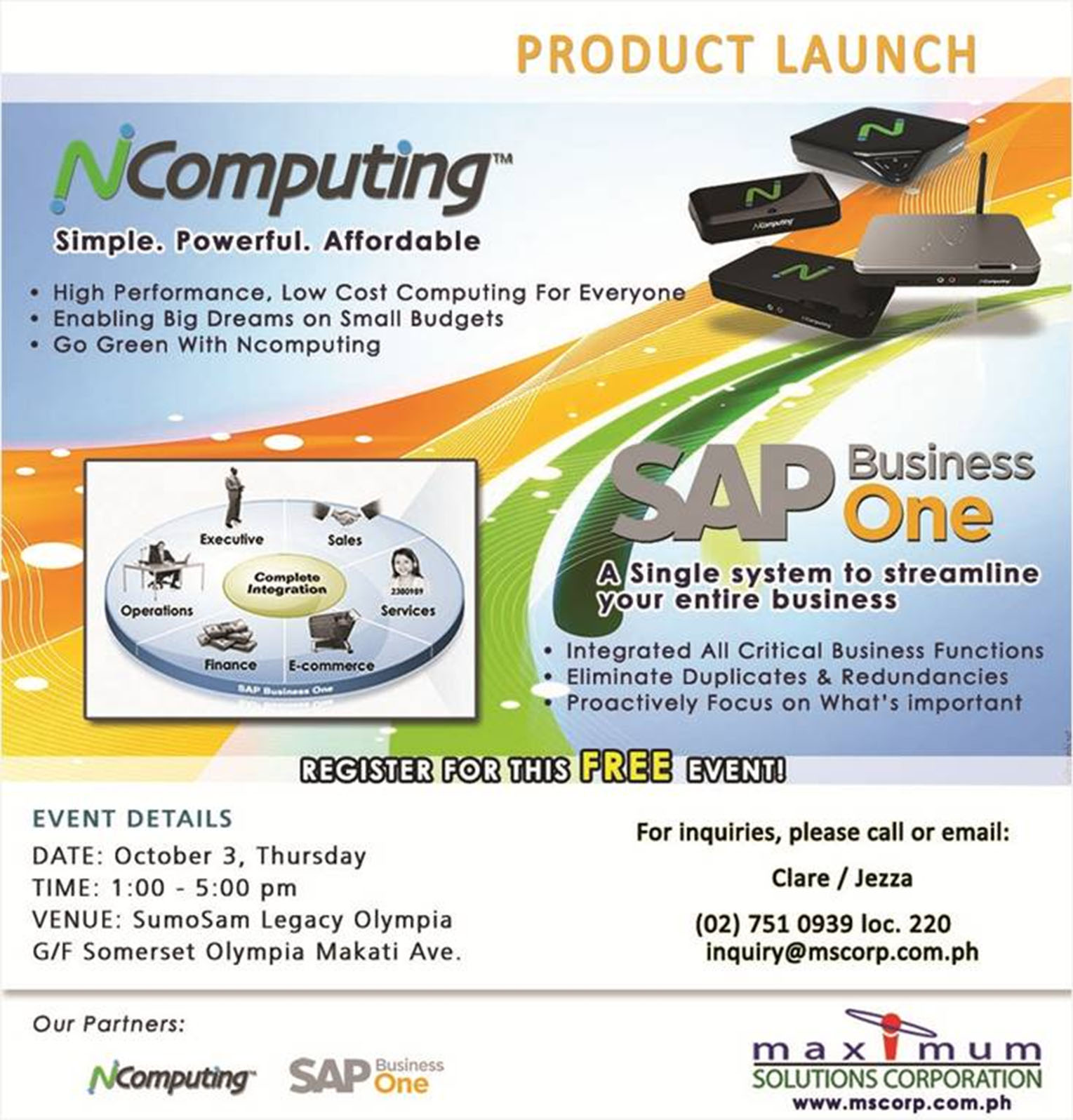 NComputing and SAP Business One Product Launch